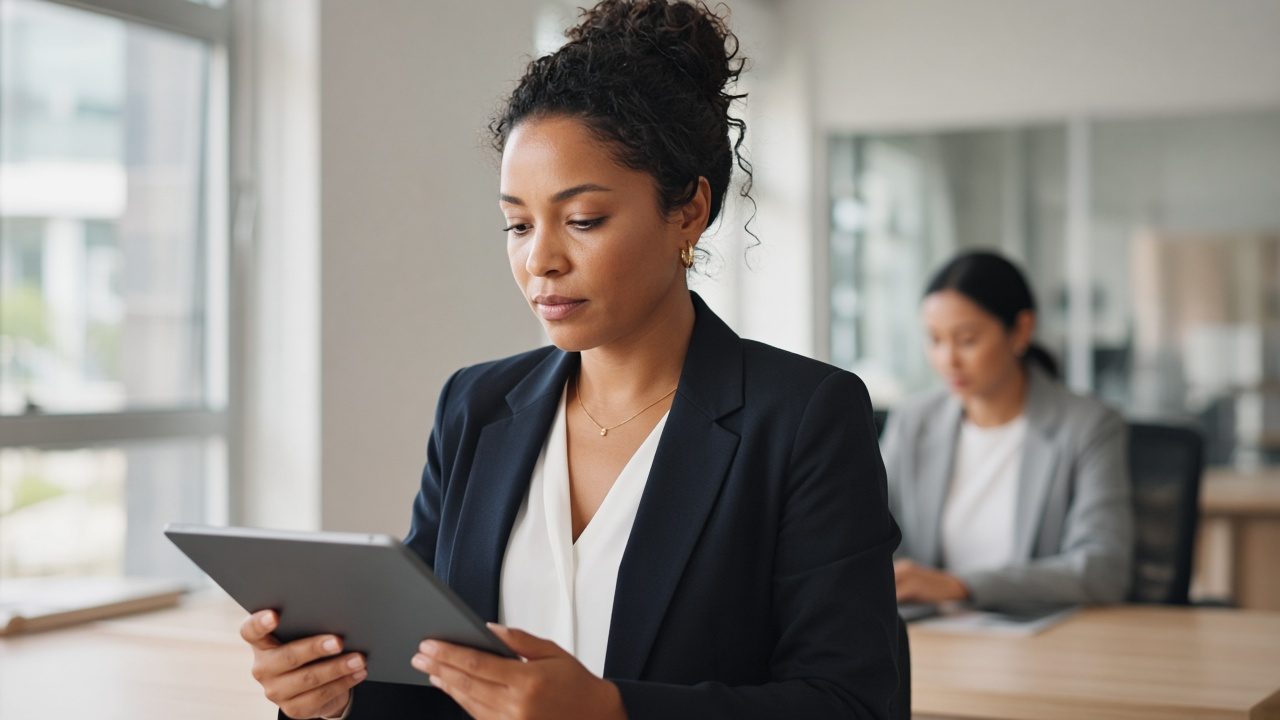 Professional reviewing multi-currency bank account details
